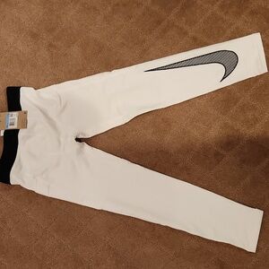 Nike Kids Leggings in White and Black Size M
